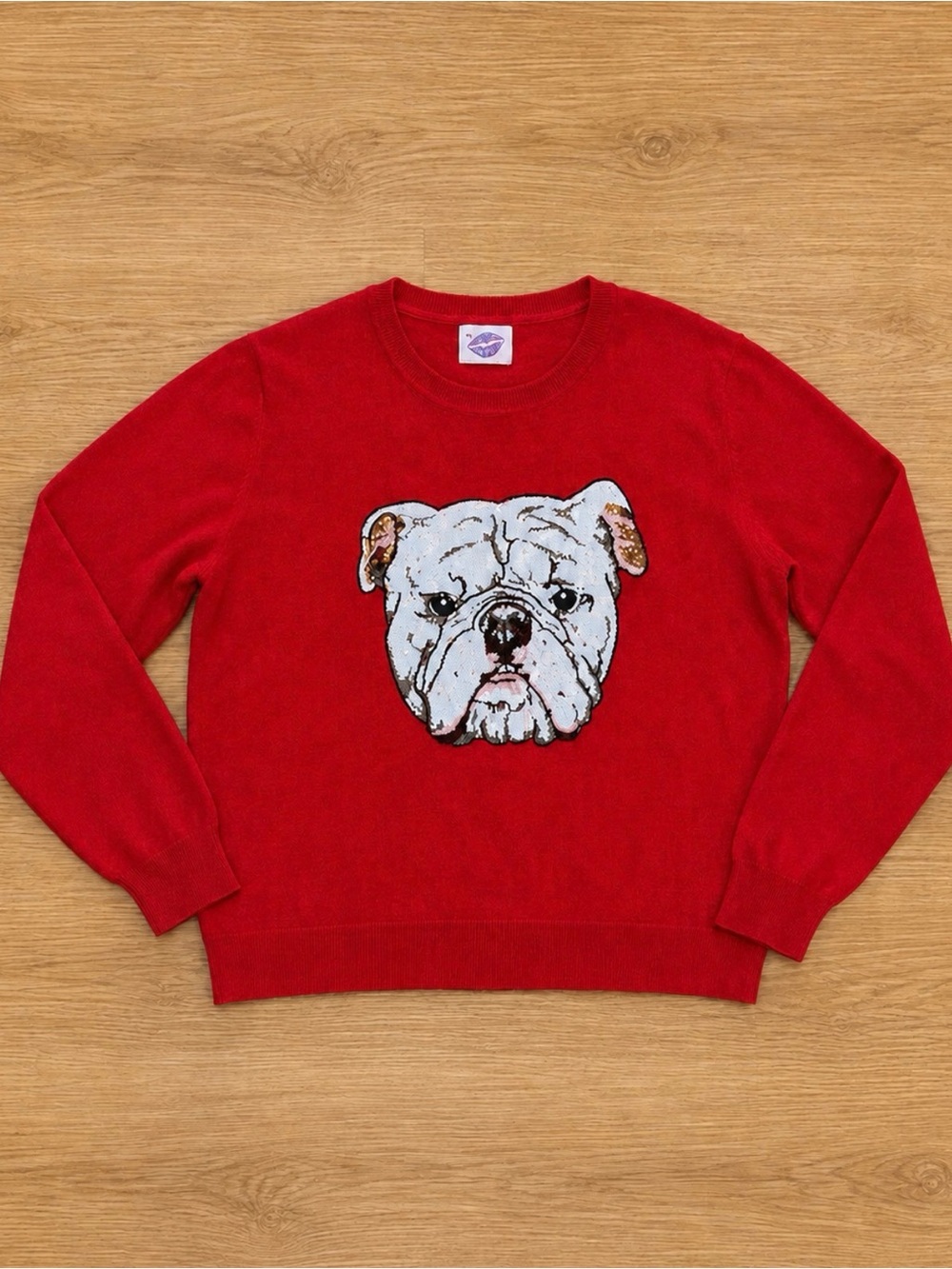 Red Bulldog Knit Sweater - Sparkle City